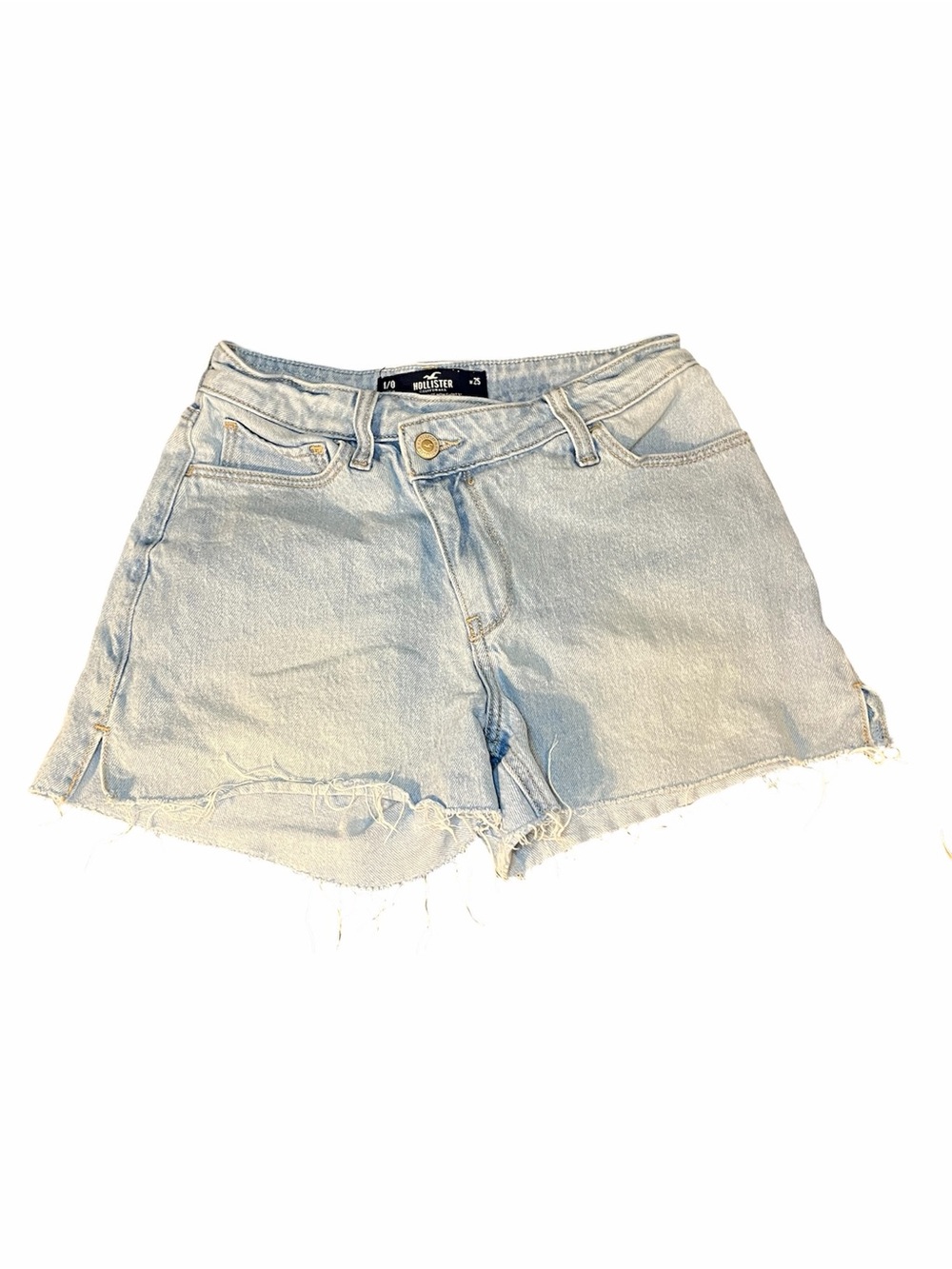 GUC Hollister Women's Light Wash Denim Cutoff Shorts Size 1/0